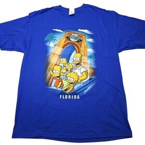 Vintage The Simpsons Universal Studios Hollywood Blue Men's T-Shirt Size XL 2008